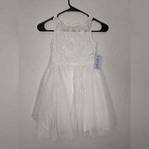 NWT Cat & Jack Girls Off White Tulle Party Dress Size S 6/7